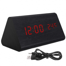 Настільний годинник VST-861-1-ЧЕРВОНИЙ USB (декоративний з датою та температурою)
