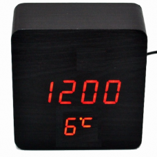 Настільний годинник VST-872-1-ЧЕРВОНИЙ USB (декоративний з датою та температурою)