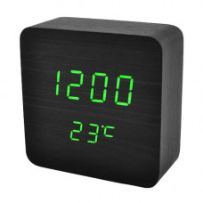 Настільний годинник VST-872-4-САЛАТНЕВИЙ USB (декоративний з датою та температурою)