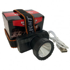 Ліхтар налобний WD142/BL-8101 (1х18650, XPE+COB, micro USB, магніт)