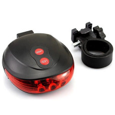 Ліхтар вело (задній) DW-681-5LED+2LASER, 2хAAA, Waterproof