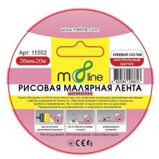 Малярна стрічка рисова m8line 38мм*20м/100мкм рожева делікатна (1/84)