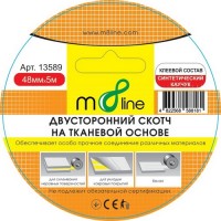 Скотч m8line 48мм*5м "Двостороння Клейка Стрічка на Тканинній основі" (1/72) ШК/інд.етикетка