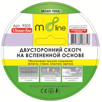 Скотч m8line "Спінена Двостороння Клейка Стрічка EVA 15*5м (1/216) ШК/інд. етикетка