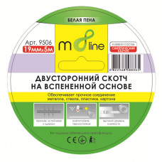 Скотч m8line "Спінена Двостороння Клейка Стрічка EVA 19*5м (1/180) ШК/інд. етикетка