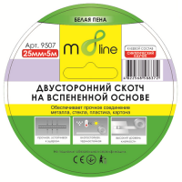 Скотч m8line "Спінена Двостороння Клейка Стрічка EVA 25*5м (1/132) ШК/інд.етик.