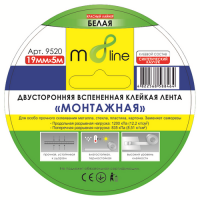 Скотч m8line "Двостороння Стрічка Монтажна на спіненій основі IXPE 19*5" (1/180) ШК/інд.етик.